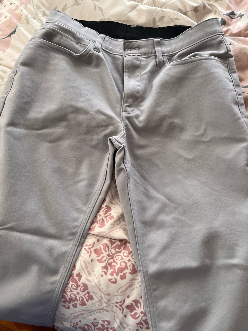 Men’s Light Gray Casual Stretch Pants 32x30